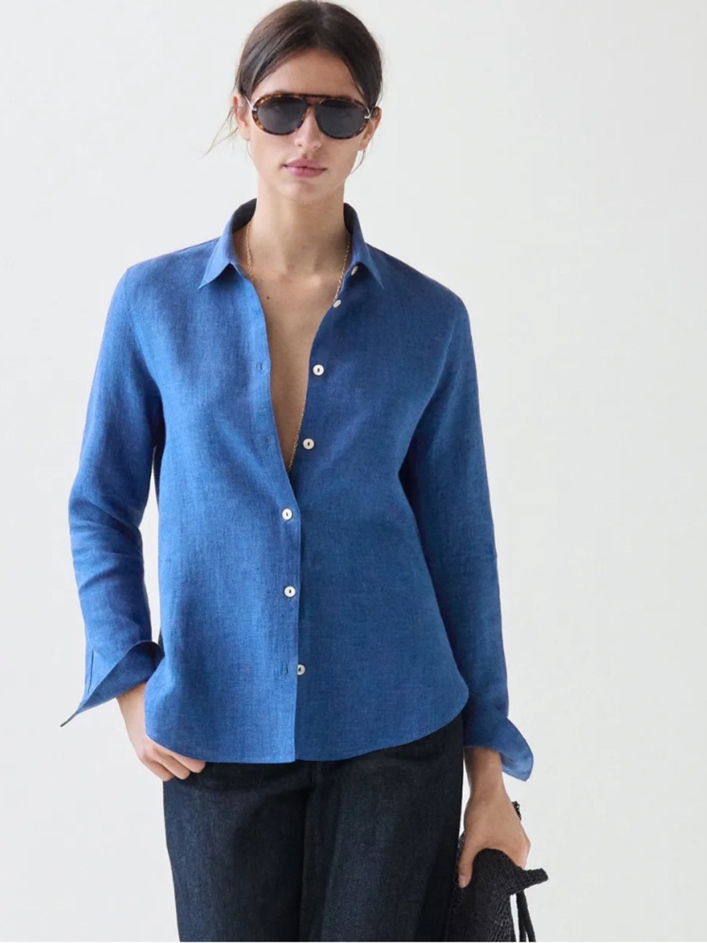 Massimo Dutti NWT FLOWING 100% LINEN SHIRT 5177/577